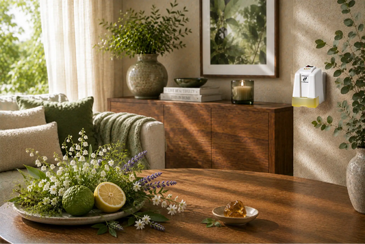 DES huisparfum – frisse citrus en lavendel met warme amber en houttonen